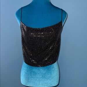 Forever 21 Black Glitter Camisole